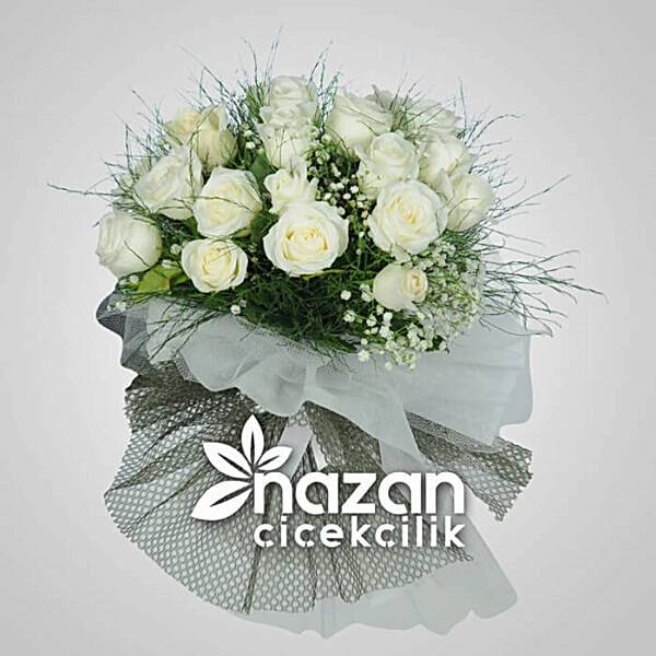 Nazan Cicekcilik 21li Beyaz Gul Buketi 1