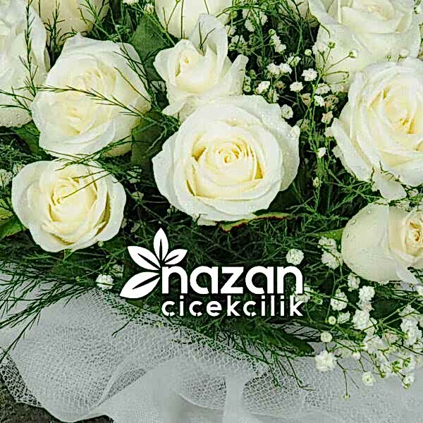Nazan Cicekcilik 21li Beyaz Gul Buketi 2