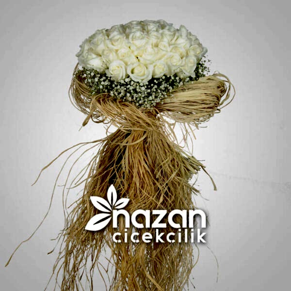 Nazan Cicekcilik 50 Adet Beyaz Gul Buketi 1