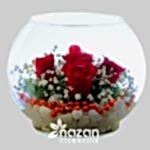 Nazan Cicekcilik Cam Fanus Içerisinde Kırmızı Güller 1