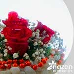 Nazan Cicekcilik Cam Fanus Içerisinde Kırmızı Güller 3