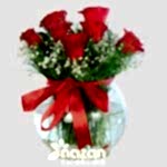 Nazan Cicekcilik Cam Fanusta 7 Kırmızı Gül 1