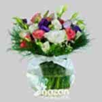 Nazan Cicekcilik Cam Fanusta Renkli Lisyantuslar 1