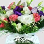 Nazan Cicekcilik Cam Fanusta Renkli Lisyantuslar 2