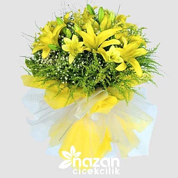 Nazan Cicekcilik Sarı Lilyum Buket 1
