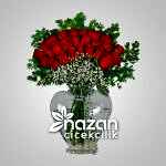 Nazan Cicekcilik Seffaf Kalp Vazoda 25li Kirmizi Gul 1