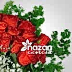 Nazan Cicekcilik Seffaf Kalp Vazoda 25li Kirmizi Gul 3