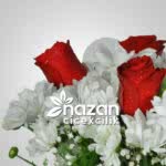 Nazan Cicekcilik Seffaf Silindir Vazoda Kir Cicekleri Ve Kirmizi Guller 3